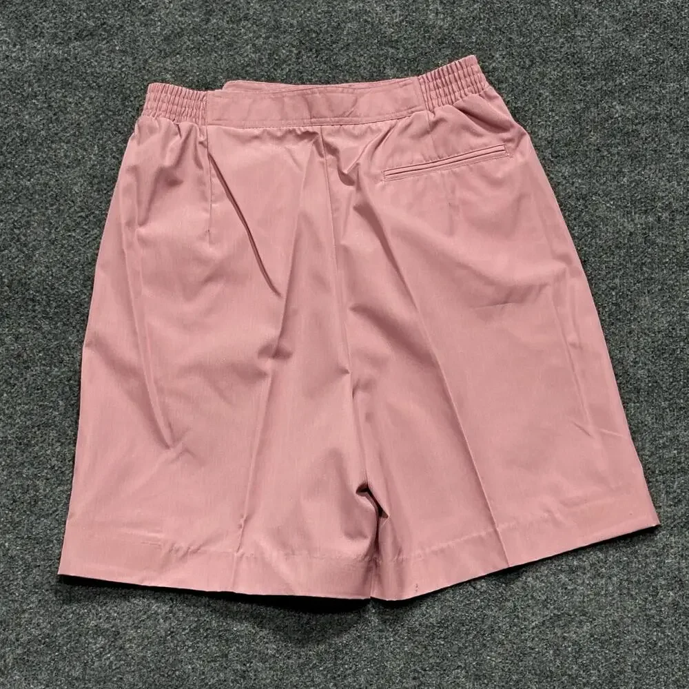 Vintage Lady La Mode Shorts Womens 10 Pink Chino Elastic Waist Buckle Casual